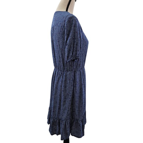 Lucky Brand Mila Women’s Wrap Front Blue Polka Dot Slip Lined Dress – Size Small - Picture 5 of 16